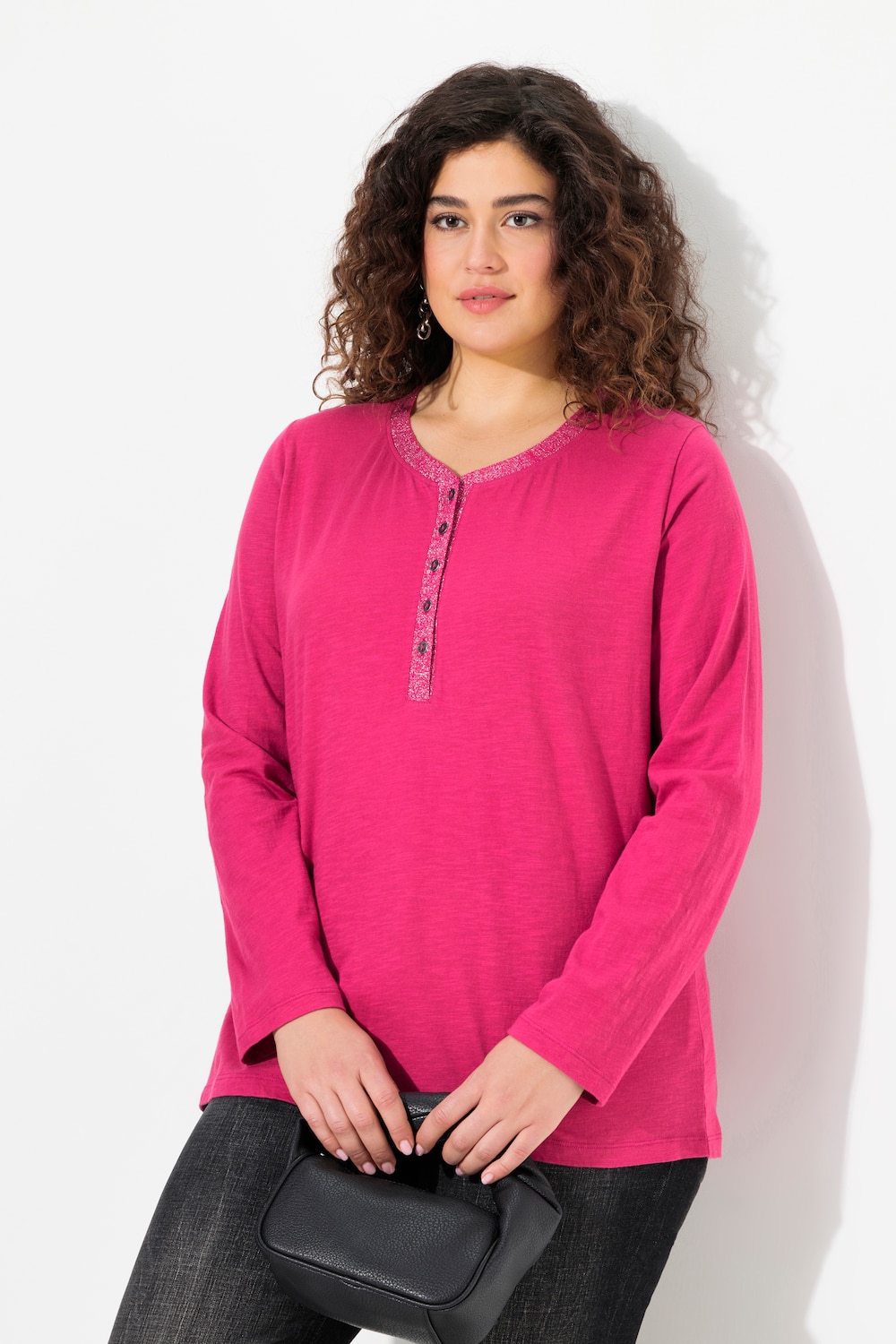 Große Größen Shirt, Damen, rosa, Größe: 42/44, Baumwolle, Ulla Popken