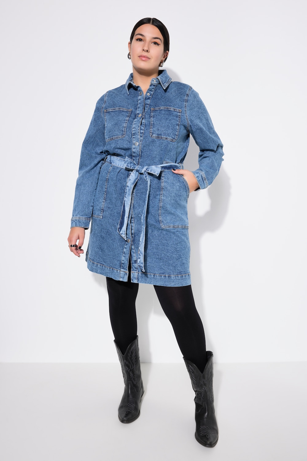 Große Größen Jeanskleid, Damen, blau, Größe: 50/52, Baumwolle, Studio Untold