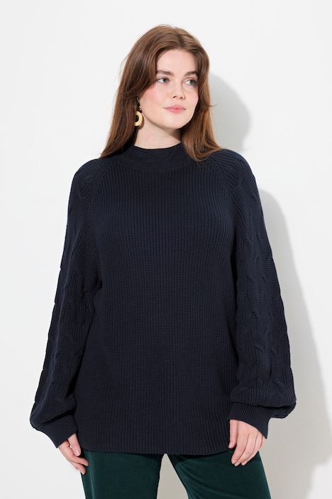 Eco Cotton Cable Knit Turtleneck Sweater