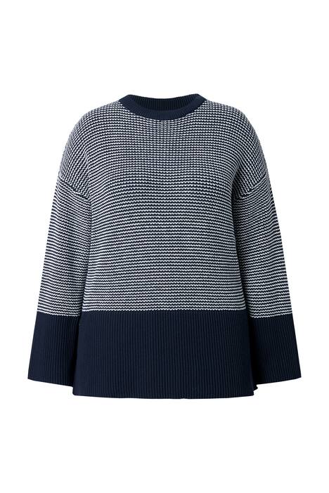 Svetr, pruhy, kulatý výstřih, dlouhé rukávy, biobavlna