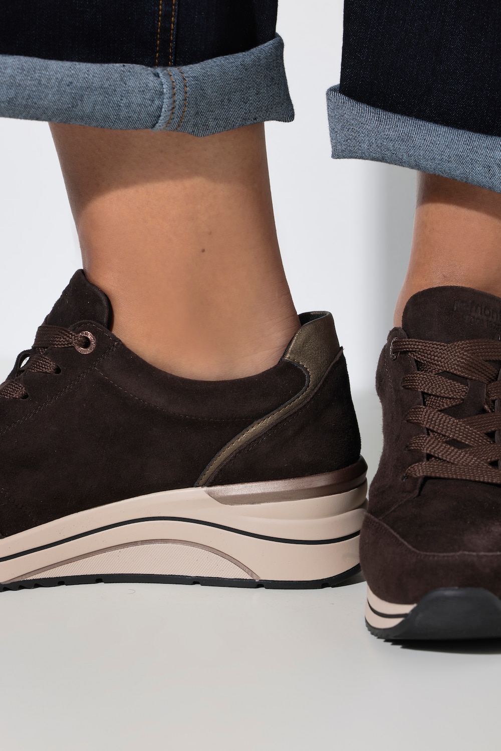 Lædersneaker, Remonte, lynlås, bredde H
