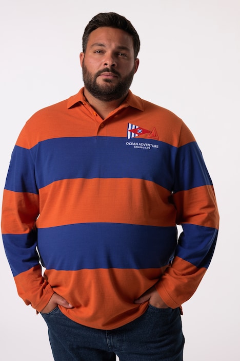 Men+ Poloshirt, Langarm, Ringel-Piqué, bis 8 XL