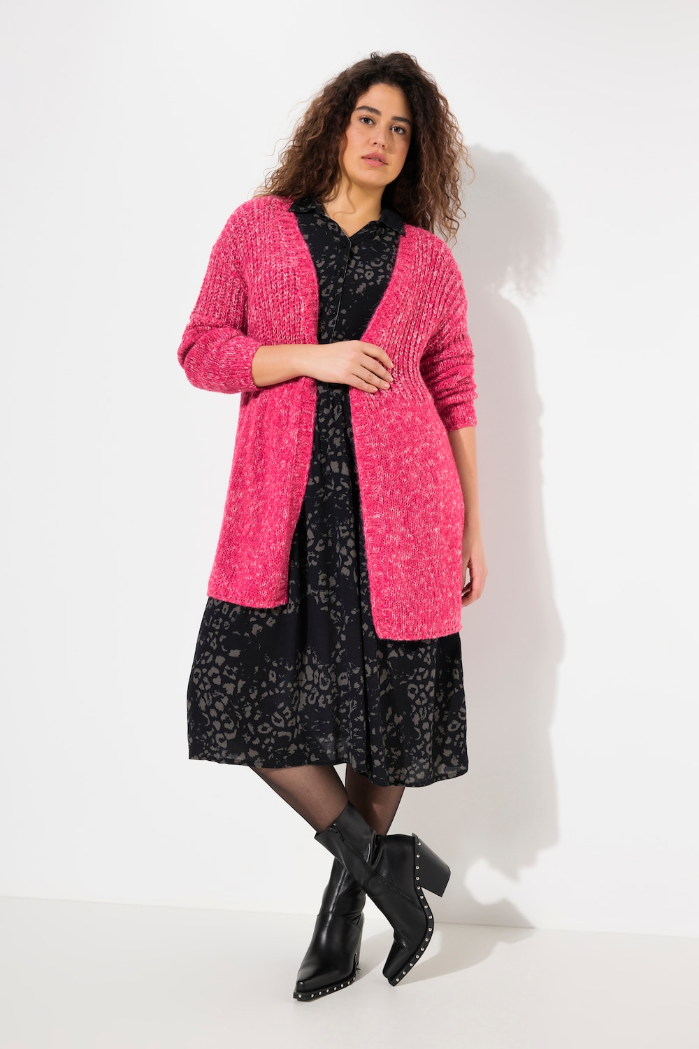 Große Größen Strickjacke, Damen, rosa, Größe: 62/64, Synthetische Fasern/Polyester, Ulla Popken