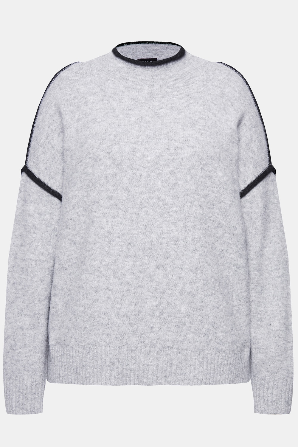 Stora storlekar Tröja, Dam, grå, storlek: 46/48, Polyester/Syntetfibrer, Ulla Popken
