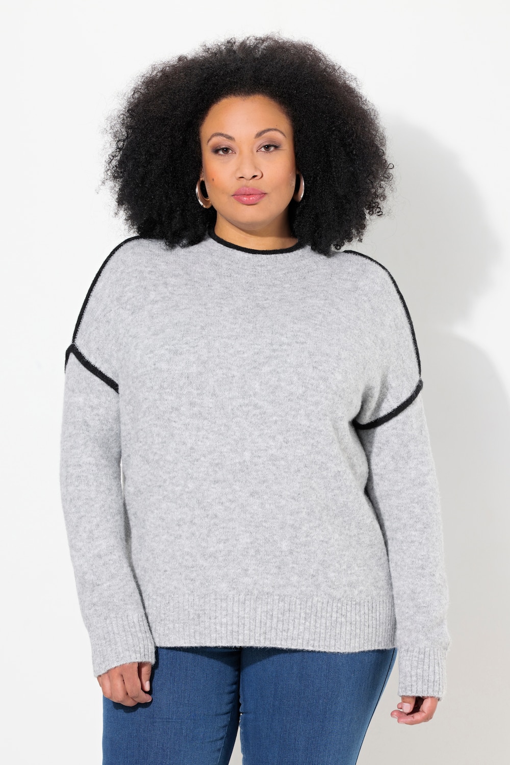 Große Größen Pullover, Damen, grau, Größe: 58/60, Polyester/Synthetische Fasern, Ulla Popken