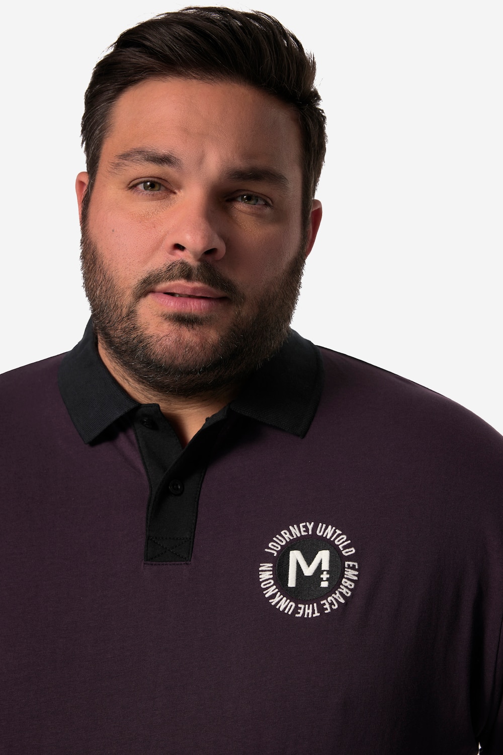 Stora storlekar Pikétröja, Her, lila, storlek: 4XL, Bomull, Men Plus
