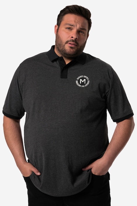 Men+ Poloshirt, Halbarm, Brust-Druck, bis 8 XL