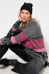 Pullover, Musterstreifen, Stehkragen, Langarm