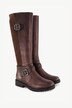Bottes en cuir, semelle de propreté amovible - largeur G