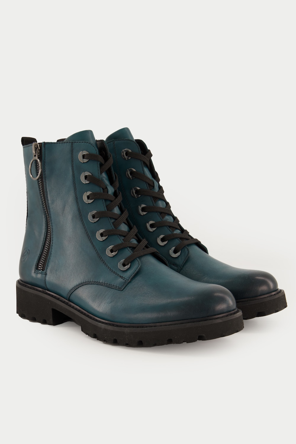 Remonte Leder-Bikerboots, Damen, türkis, Größe: 39, Leder/Sonstige/Synthetische Fasern, Ulla Popken