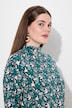 Eco Cotton Abstract Foliage Print Long Sleeve Turtleneck Tee