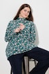 Eco Cotton Abstract Foliage Print Long Sleeve Turtleneck Tee