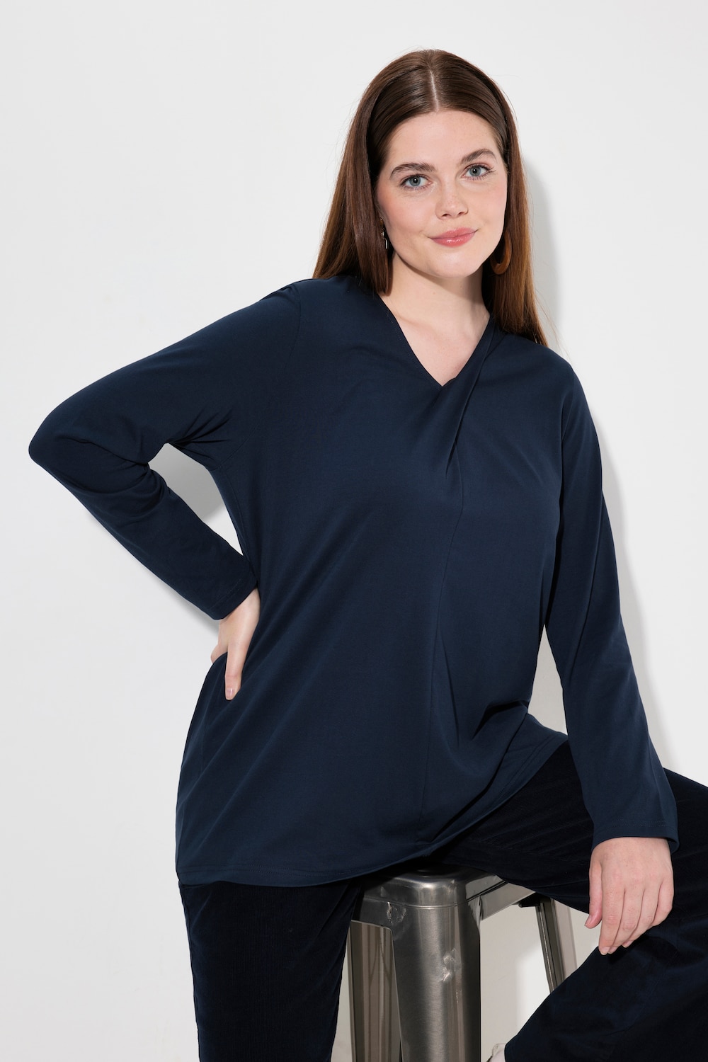 Große Größen Shirt, Damen, blau, Größe: 42/44, Baumwolle, Ulla Popken