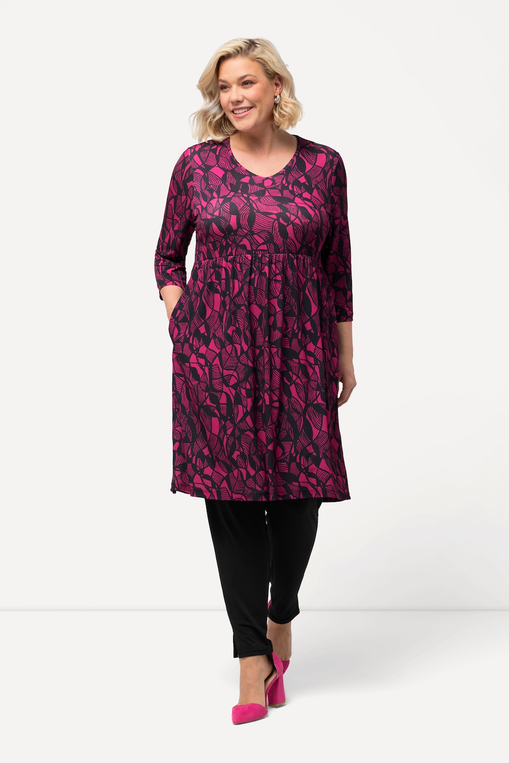 Große Größen Longshirt, Damen, rosa, Größe: 54/56, Polyester, Ulla Popken