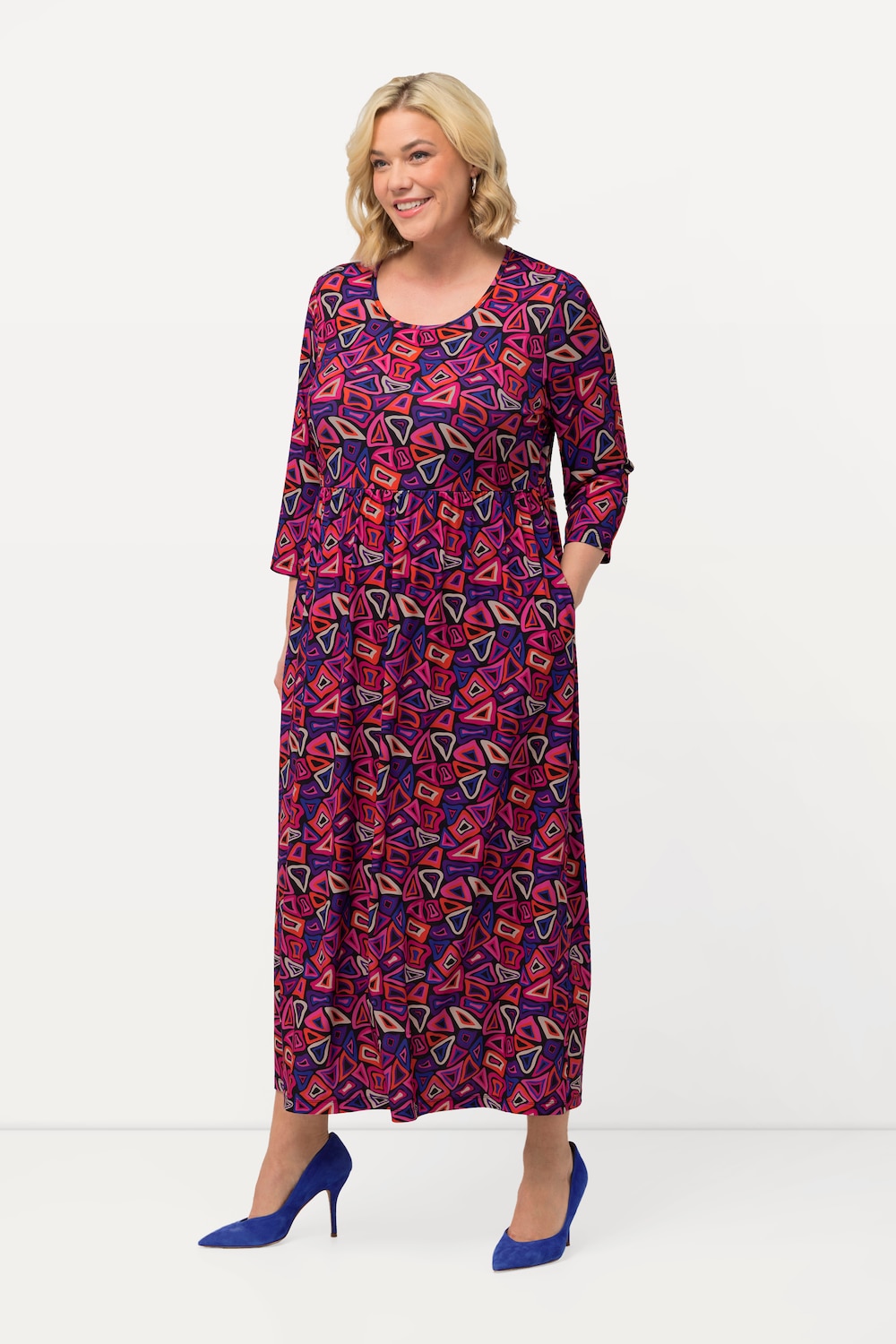 Große Größen Jerseykleid, Damen, rosa, Größe: 66/68, Polyester, Ulla Popken