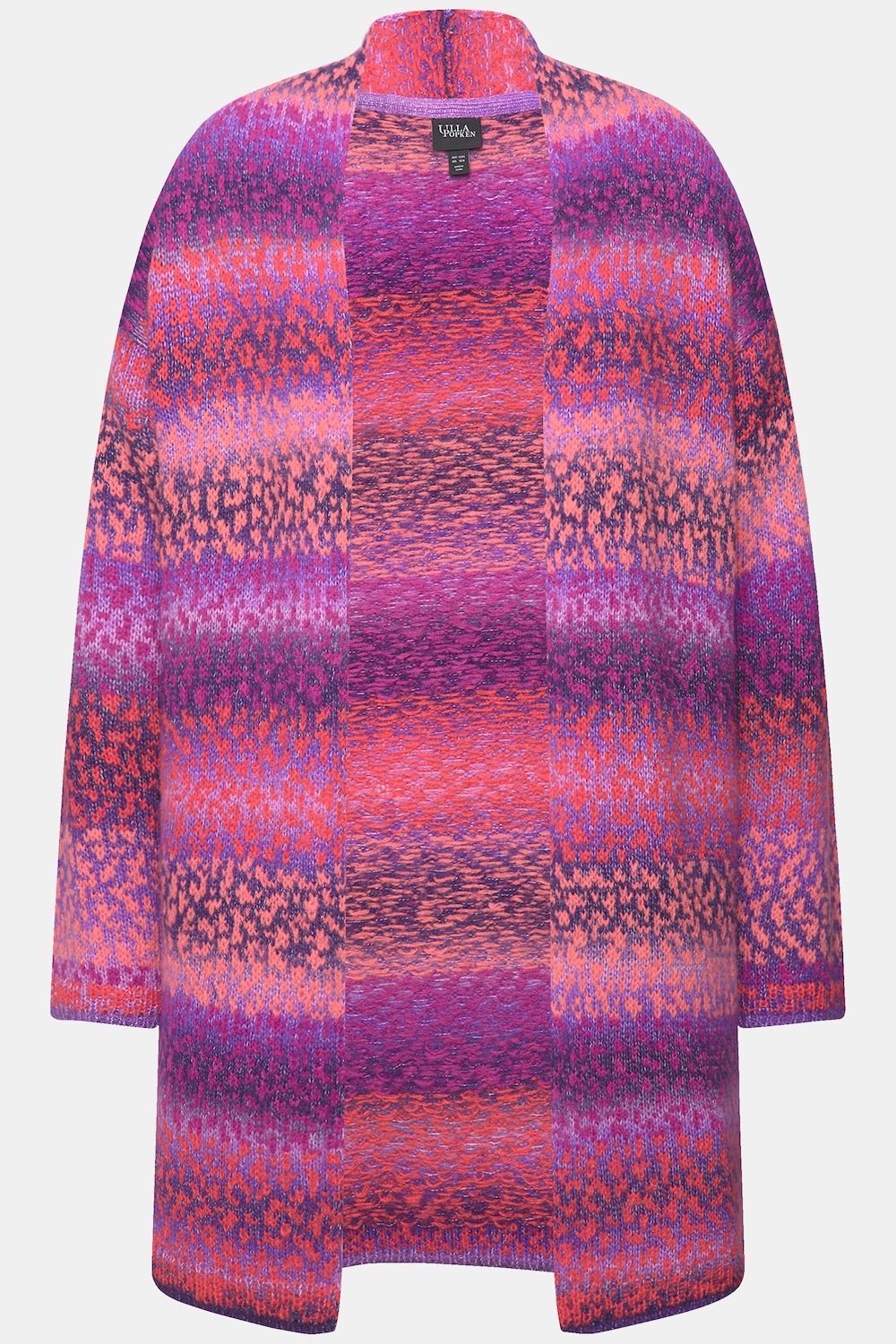Stora storlekar Stickad kofta, Dam, lila, storlek: 54/56, Syntetfibrer/Polyester, Ulla Popken