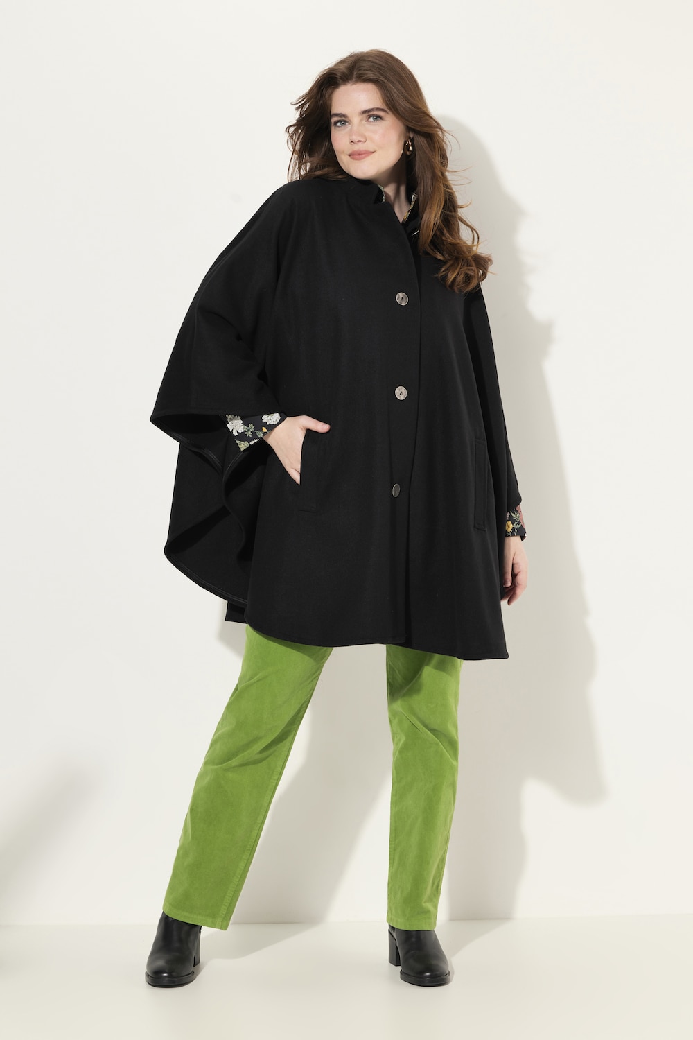 Große Größen Cape, Damen, schwarz, Größe: 2=50-56, Polyester, Ulla Popken