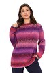 Svetr, pruhy s barevným přechodem, stojáček, dlouhé rukávy