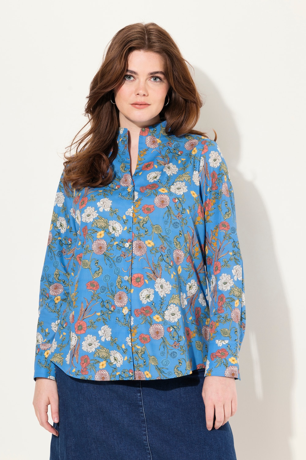 Große Größen Bluse, Damen, blau, Größe: 58/60, Baumwolle, Ulla Popken