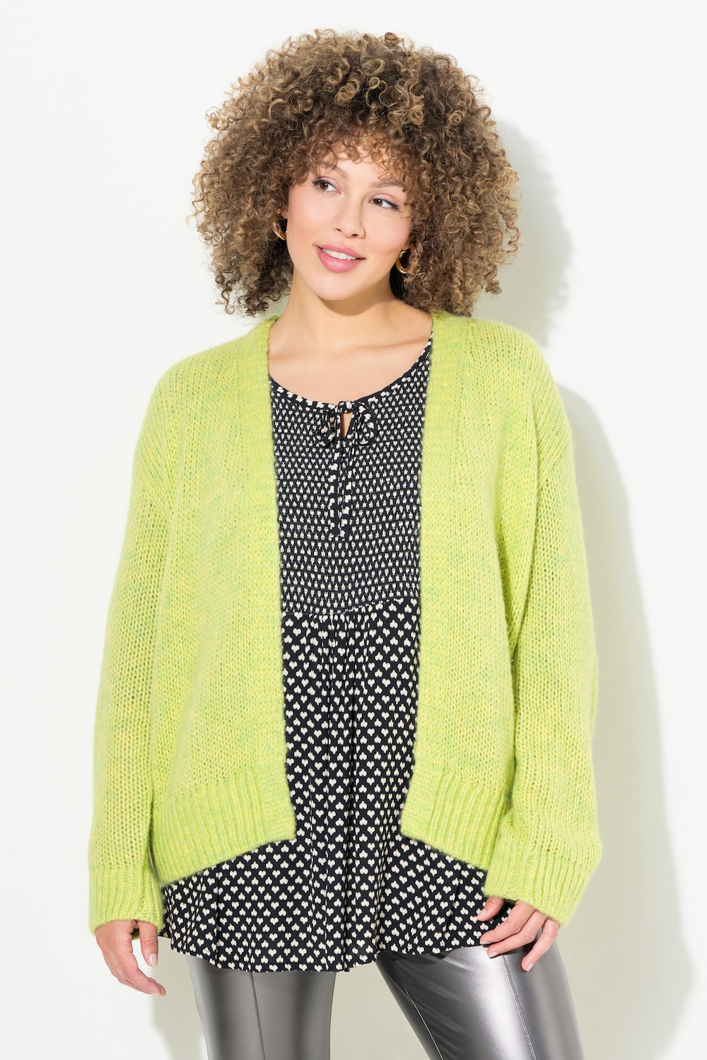Große Größen Strickjacke, Damen, grün, Größe: 46/48, Synthetische Fasern/Polyester, Ulla Popken