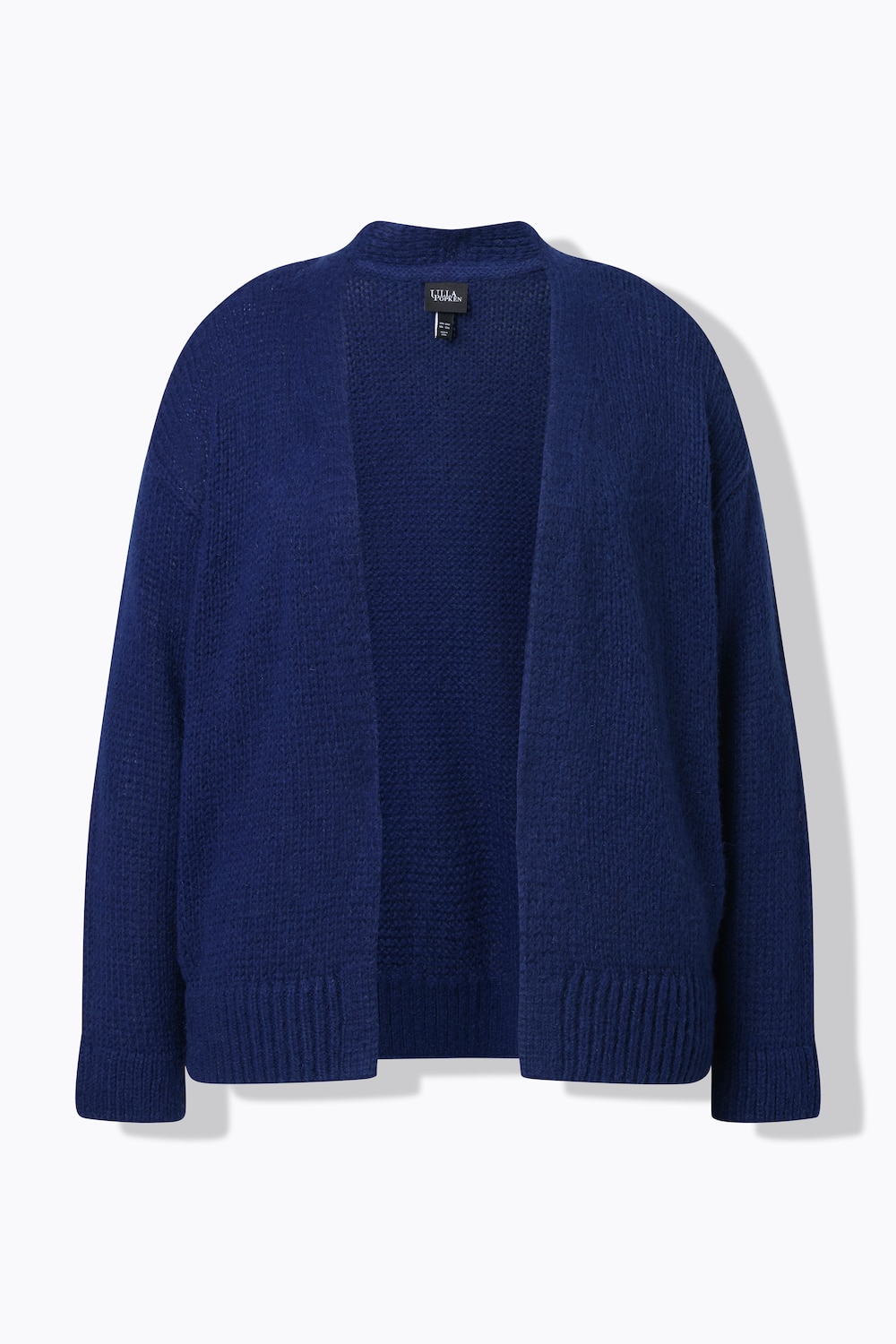 Stora storlekar Stickad kofta, Dam, blå, storlek: 50/52, Syntetfibrer/Polyester, Ulla Popken