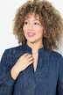 Bluse, Metallic-Streifen, A-Linie, V-Ausschnitt, Langarm