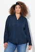 Bluse, Metallic-Streifen, A-Linie, V-Ausschnitt, Langarm