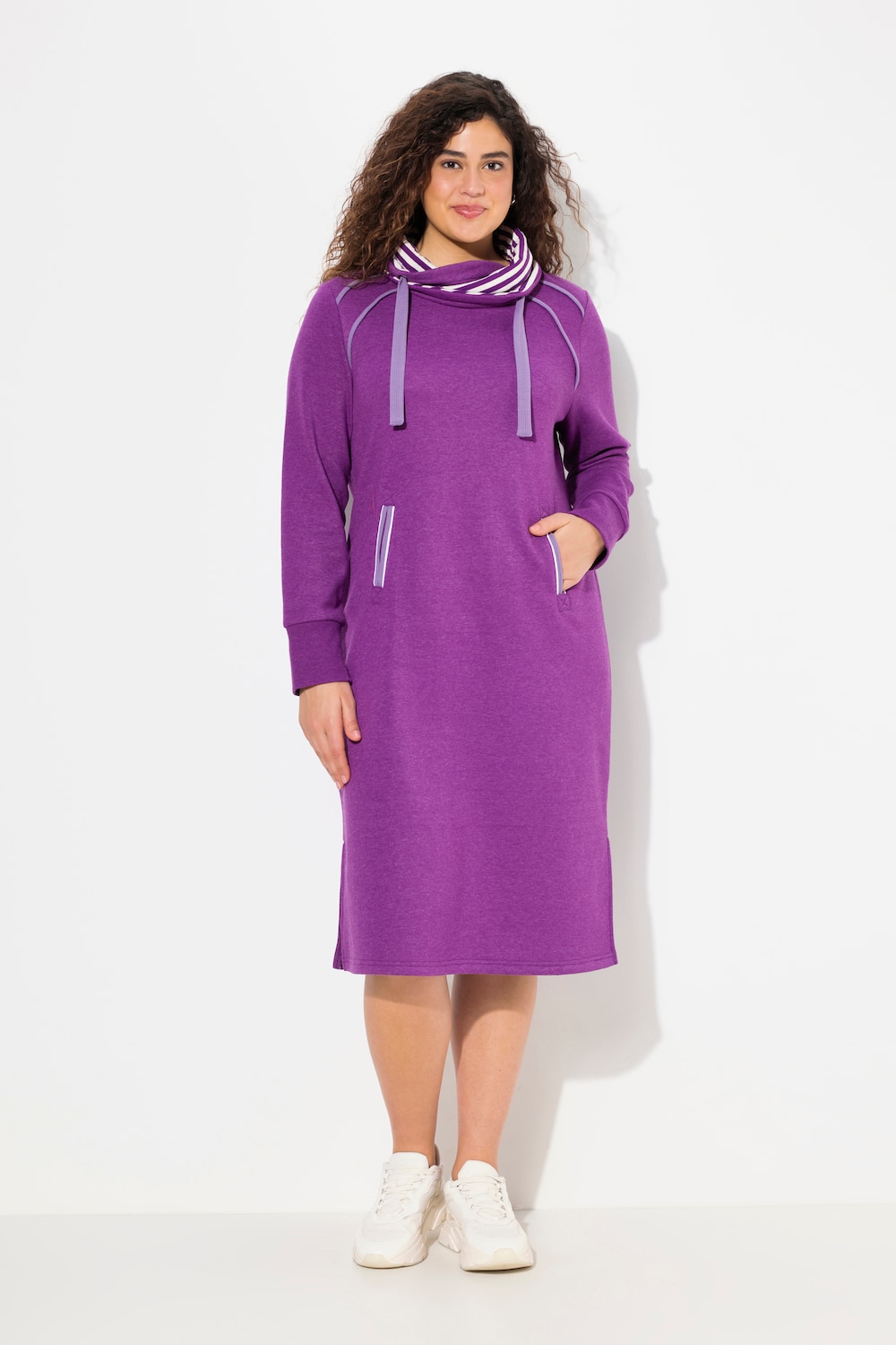 Große Größen Sweatkleid, Damen, lila, Größe: 42/44, Polyester/Baumwolle, Ulla Popken