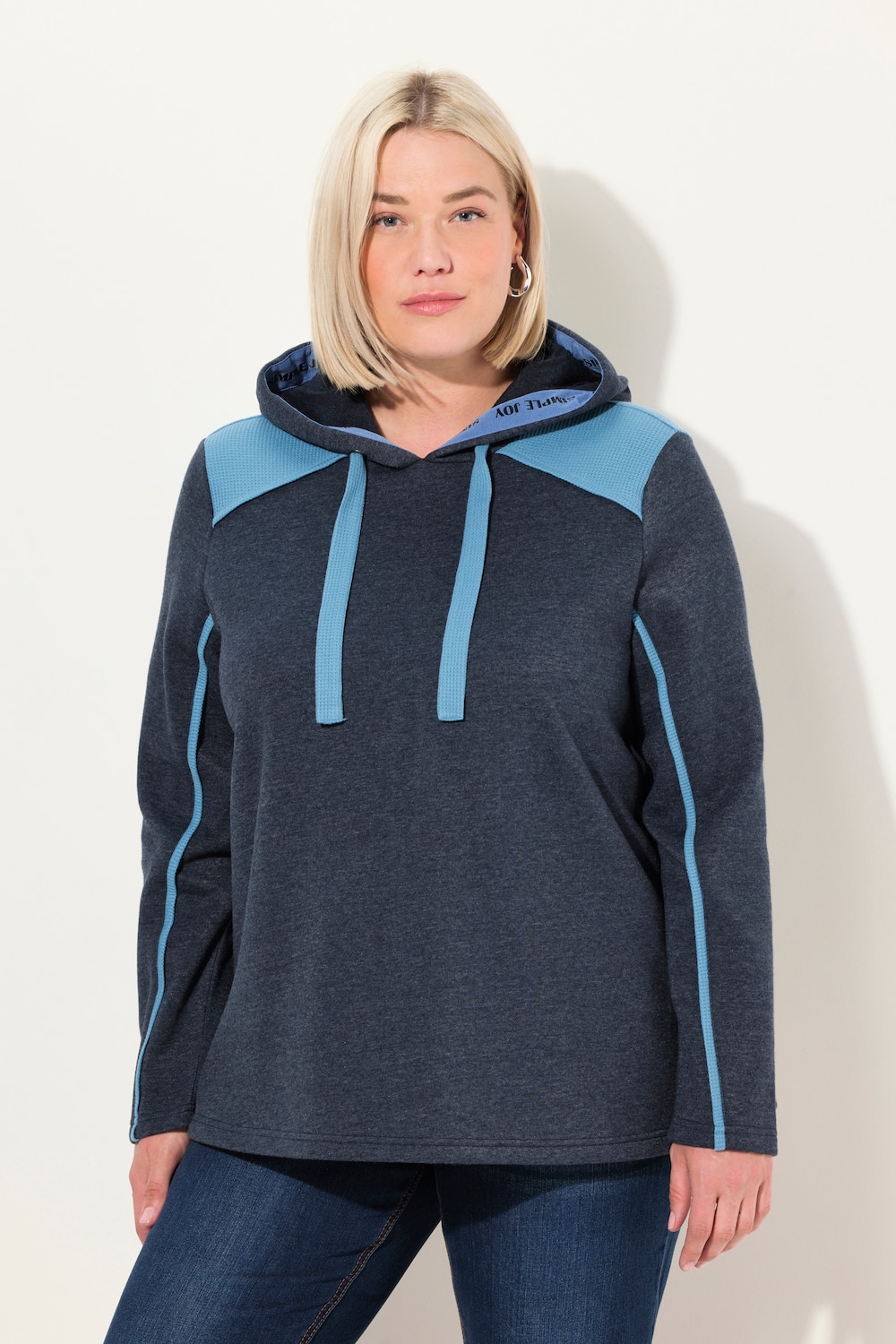 Große Größen Hoodie, Damen, blau, Größe: 46/48, Polyester/Baumwolle, Ulla Popken