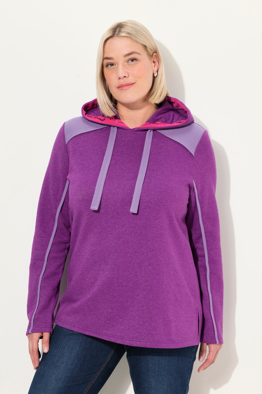 Große Größen Hoodie, Damen, lila, Größe: 42/44, Polyester/Baumwolle, Ulla Popken