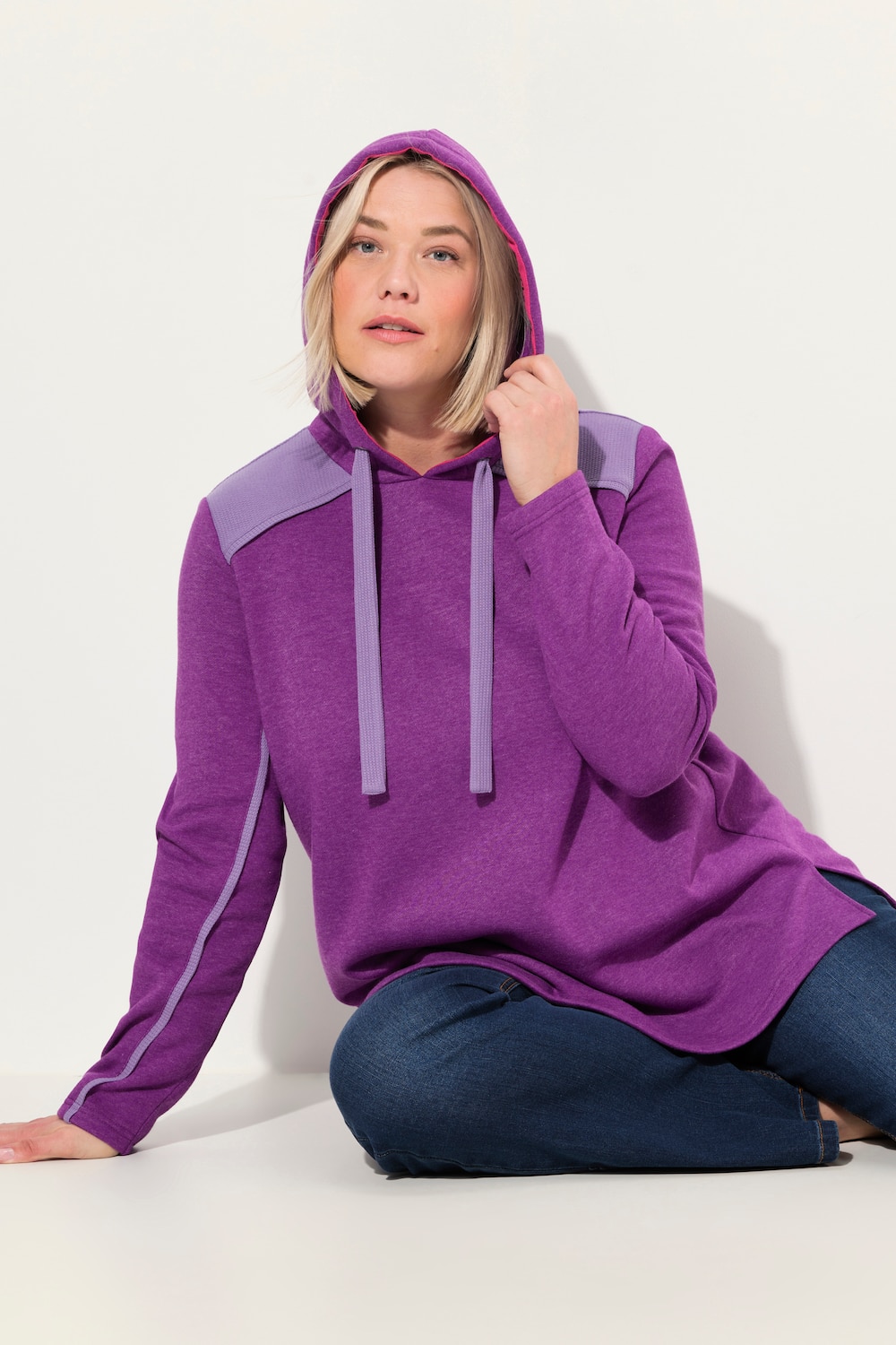 Große Größen Hoodie, Damen, lila, Größe: 62/64, Polyester/Baumwolle, Ulla Popken