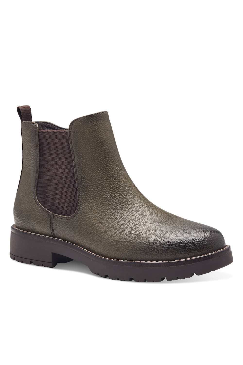 Stora storlekar Chelseaboots Jana Softline, Dam, grön, storlek: 39, Polyester/Syntetfibrer, Ulla Popken