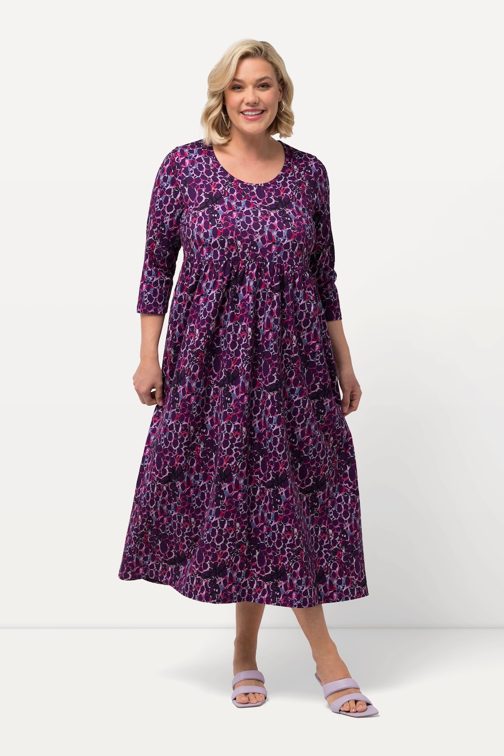 Große Größen Jerseykleid, Damen, lila, Größe: 54/56, Baumwolle, Ulla Popken