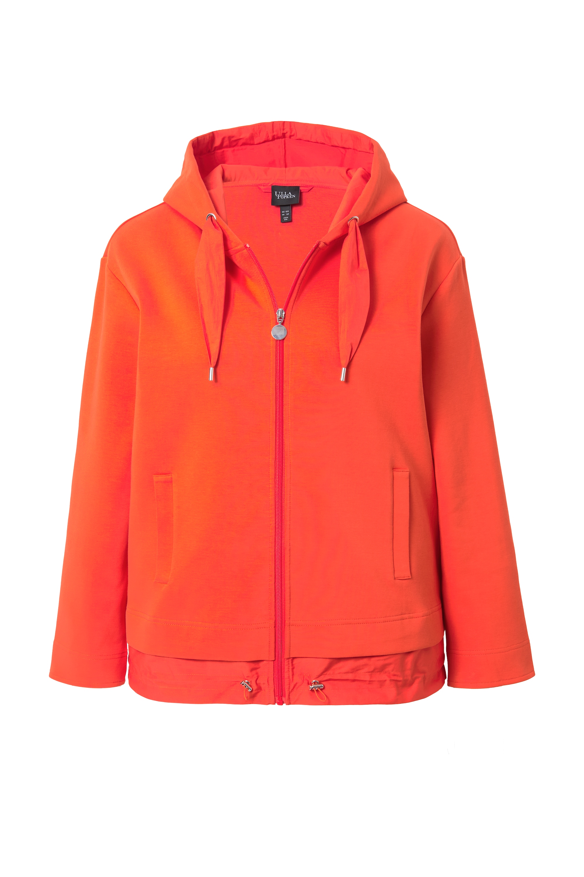 Ulla Popken Damen große Größen Kapuzenjacke Bindeband doppelter Saum 832603