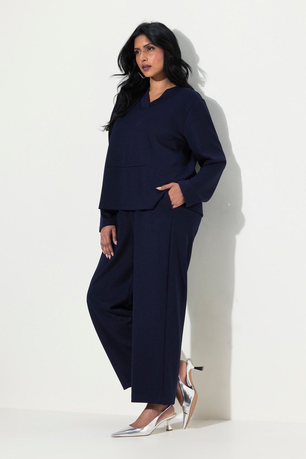 Große Größen Sweathose, Damen, blau, Größe: 50/52, Synthetische Fasern/Polyester, Ulla Popken