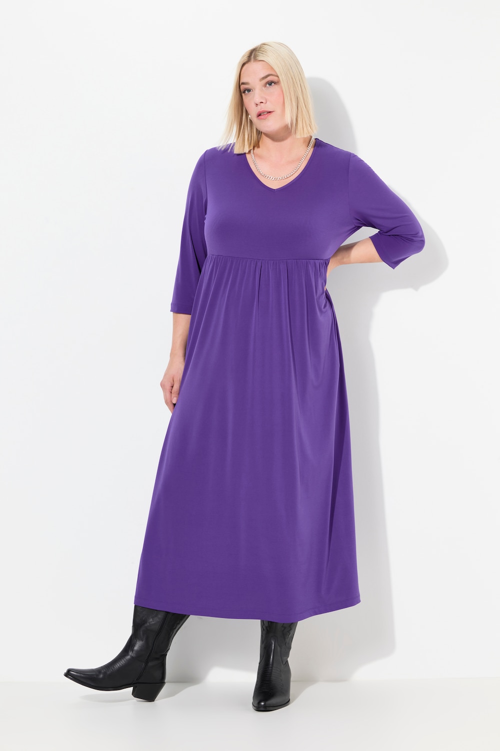 Große Größen Jerseykleid, Damen, lila, Größe: 42/44, Polyester, Ulla Popken