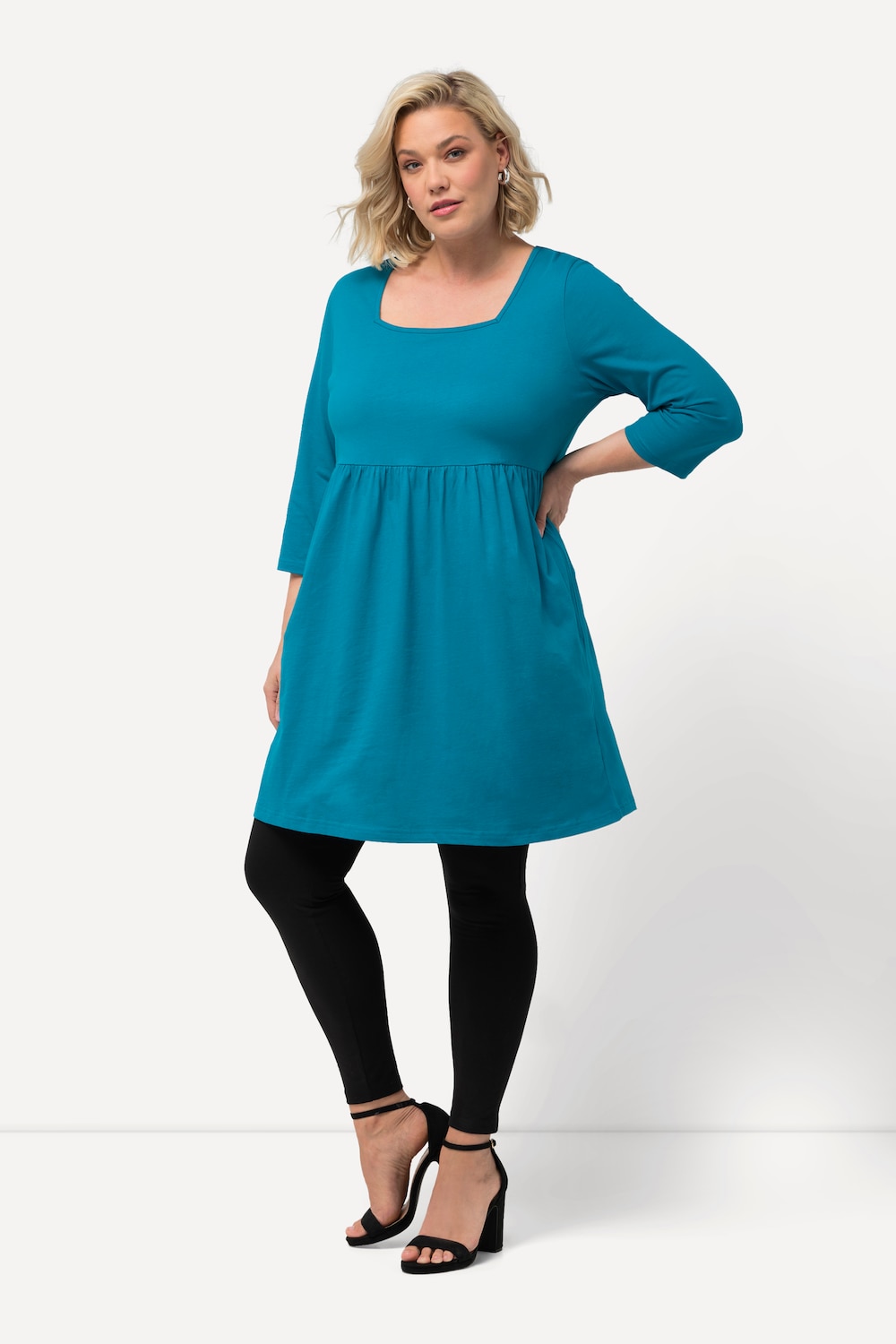 Große Größen Longshirt, Damen, türkis, Größe: 50/52, Baumwolle, Ulla Popken