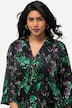 Lange tuniek, satijn, V-hals, strik, lange mouwen