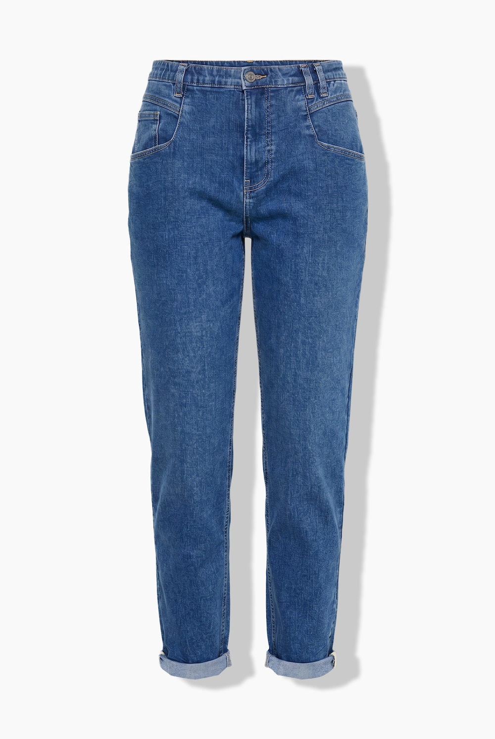 Stora storlekar Jeans med vidd och avsmalnande benslut, Dam, blå, storlek: 42, Bomull, LAURASON