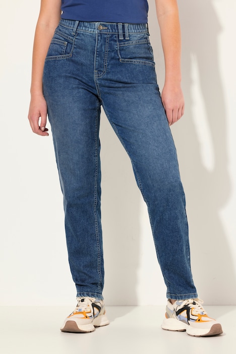 Wortel-jeans, wijde pasvorm, 5-pocket model