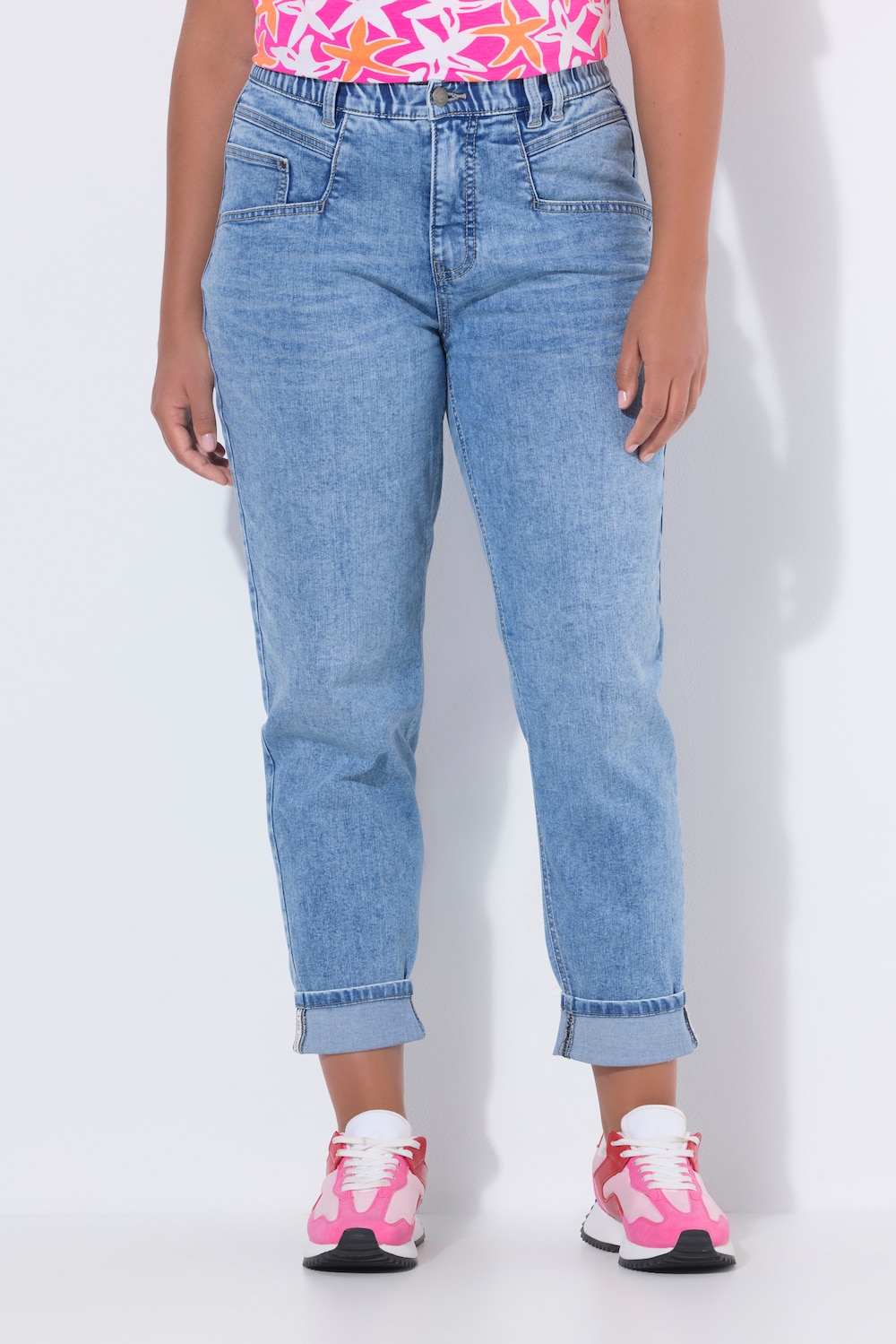 Thumbnail - Große Größen Mom-Jeans, Damen, blau, Größe: 54, Baumwolle, LAURASON