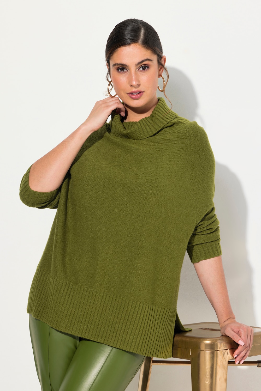 Große Größen Pullover, Damen, grün, Größe: 58/60, Synthetische Fasern/Polyester, Ulla Popken