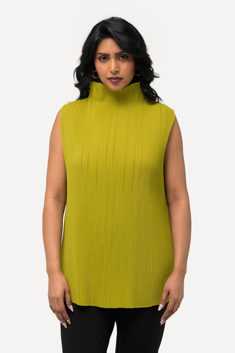 Große Größen Plissee-Blusentop, Damen, grün, Größe: 50/52, Polyester, Ulla Popken
