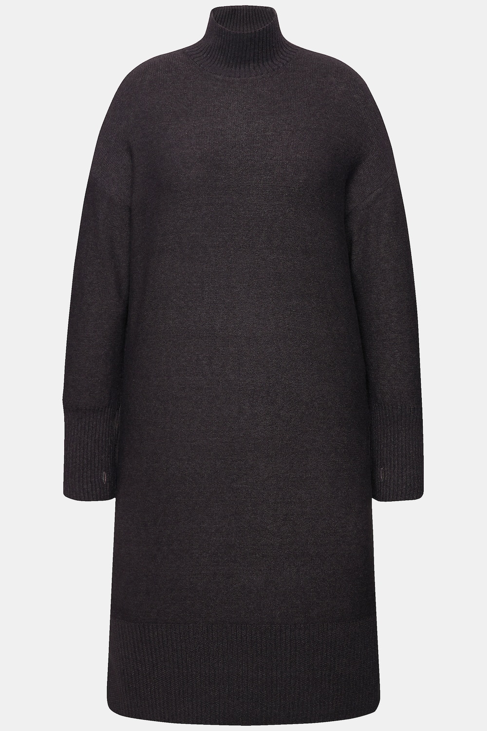 Stora storlekar Stickad klänning, Dam, svart, storlek: 46/48, Syntetfibrer/Polyester, Ulla Popken