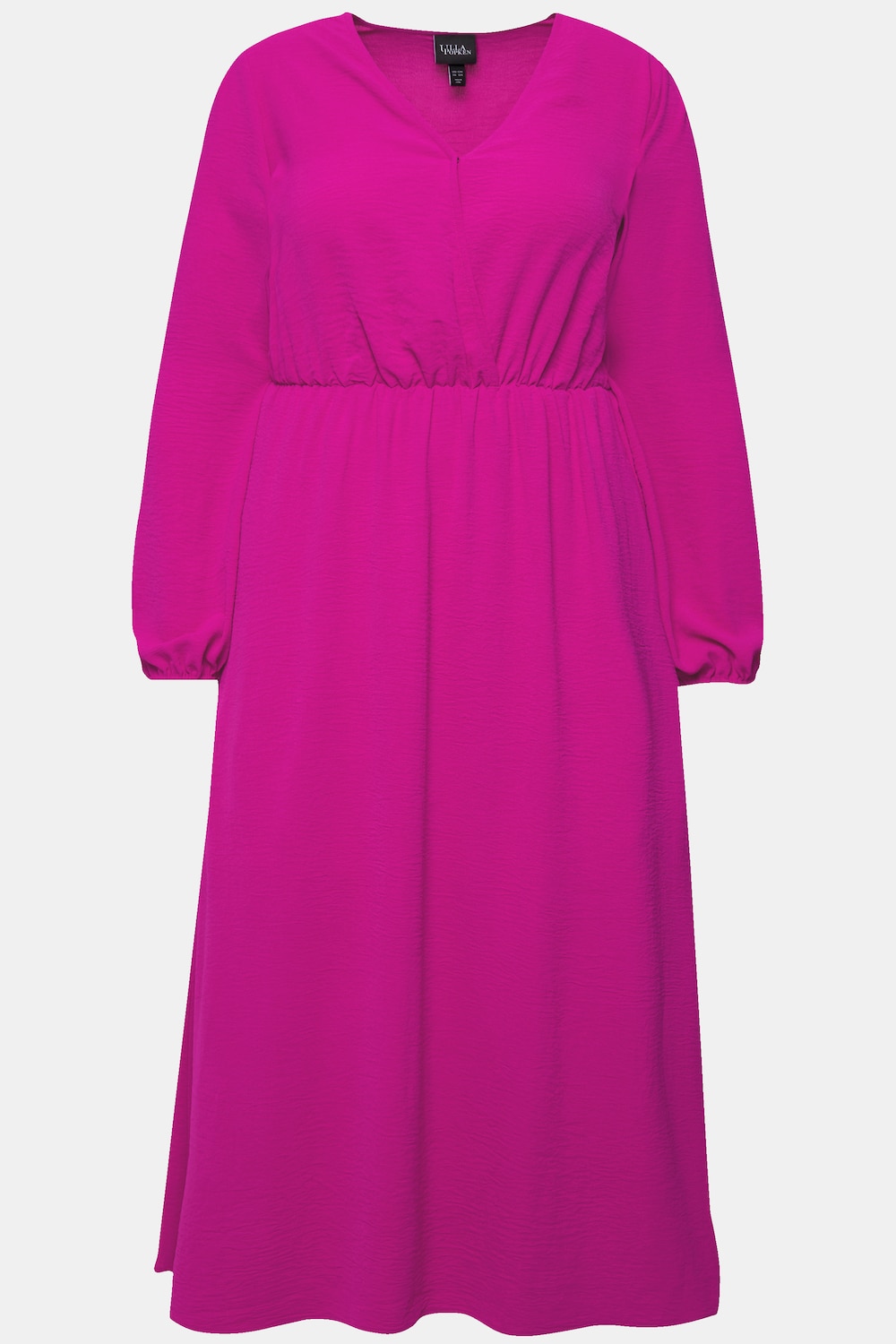Stora storlekar Midiklänning i A-linjemodell med omlottdesign, Dam, lila, storlek: 62/64, Polyester, Ulla Popken