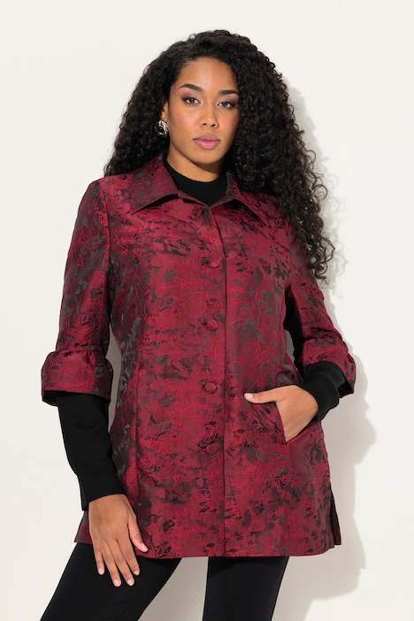 Taffeta Jacquard 3/4 Sleeve Jacket