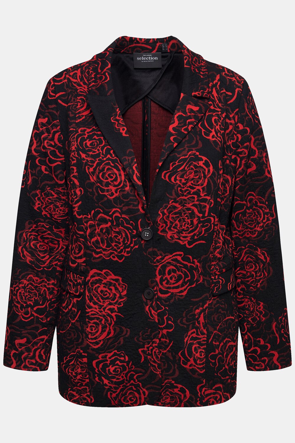 Stora storlekar Jacquard-jerseykavaj, Dam, röd, storlek: 42, Polyester/Viskos, Ulla Popken