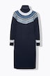 Strickkleid, Norwegermuster, Rollkragen, Langarm