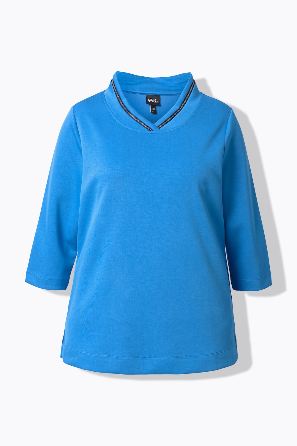 Stora storlekar Mjukiströja, Dam, blå, storlek: 42/44, Syntetfibrer/Polyester, Ulla Popken