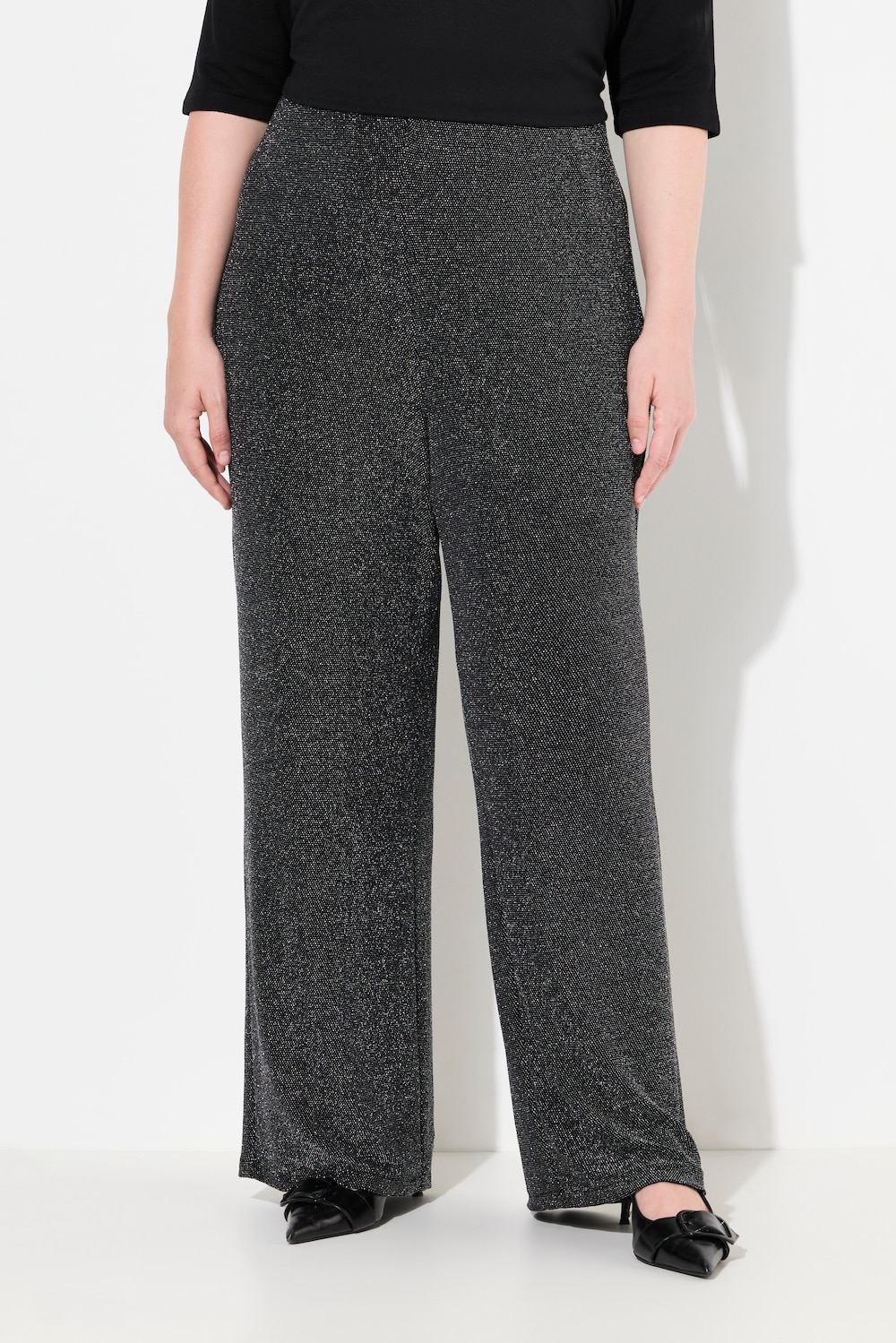 Große Größen Jerseyhose, Damen, schwarz, Größe: 54/56, Synthetische Fasern, Ulla Popken